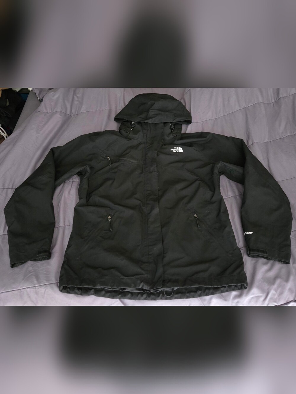THE NORTH FACE VARIUS GUIDE JACKET WOMENS L BLACK HYVENT HOODED COAT
